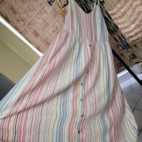 Ленена рокля шарена,пъстра - 100% лен , снимка 10 - Рокли - 37155216