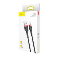 Кабел USB към Micro USB 1м 2.4A Baseus CAMKLF-B91 Cable USB to Micro USB Черна оплетка, снимка 5 - USB кабели - 38556745