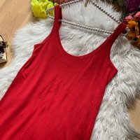 Червена дълга рокля Веро Мода, снимка 3 - Рокли - 37949231