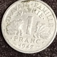 1 франк Франция 1942, снимка 1 - Нумизматика и бонистика - 35070441