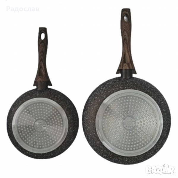 Комплект тигани 9Tnine-4419, 22/26см, Мраморно покритие, Кован алуминий., снимка 1