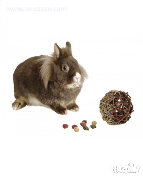 Плетена топка от естествена върба с лакомства за Гризачи - Модел: 81777, снимка 1