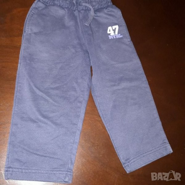 18-24м 92см Панталон тип спортна долница Материя памук Цвят тъмно синьо  Без следи от употреба, снимка 1