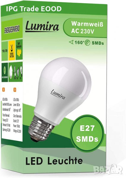 Енергоспестяваща LED крушка - E27, топла светлина 60x107 mm , снимка 1