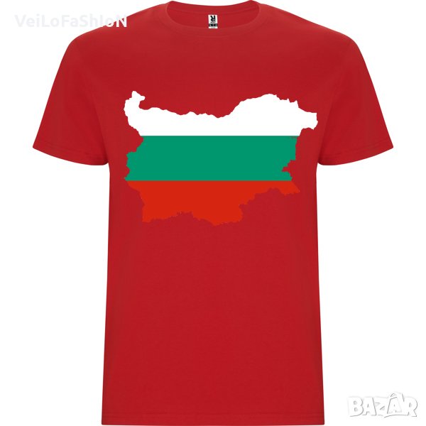 Нова мъжка тениска с Картата на България в червен цвят , снимка 1