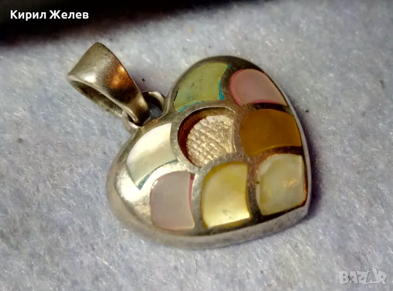 СТАР СКЪПОЦЕНЕН РОМАНТИЧЕН СЪРЦЕВИДЕН МЕДАЛЬОН СРЕБРО 925 АРТ ПЕНДАНТ 44832, снимка 1