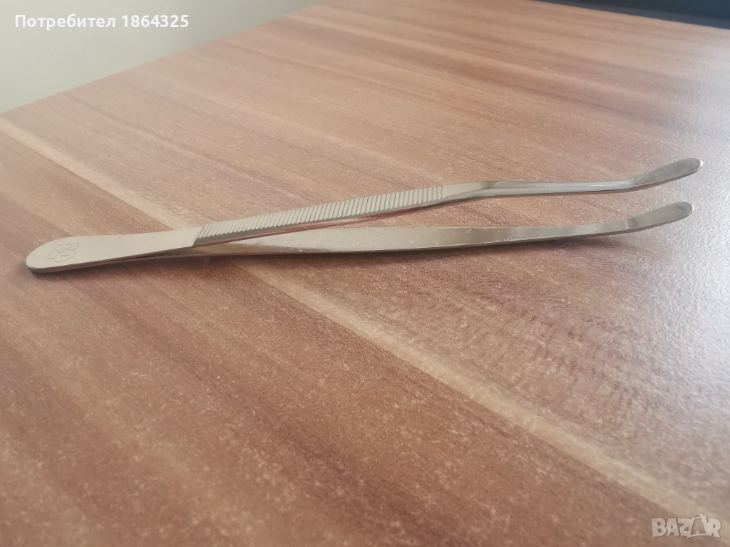 Нови филателни пинсети /пинсети за марки Solingen / Солинген 12см., снимка 1