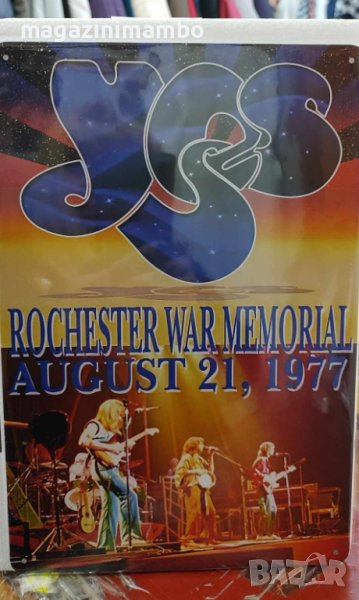 YES-Rochester War Memorial August 21,1977-метална табела (плакет)), снимка 1