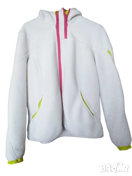 Дамско зимно яке от полар с качулка Quechua, Бяло, XL, снимка 1