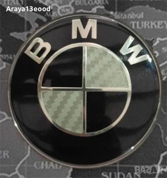 4 бр. Капачки за джанти BMW Carbon Design Black White 68мм, снимка 1