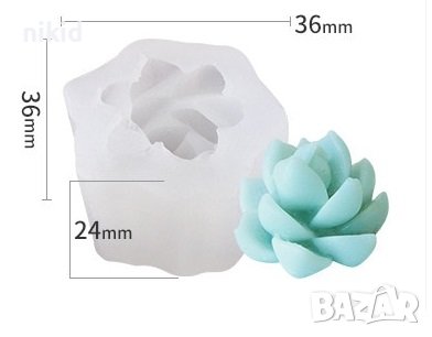 3D Сукулент кактус малък растение силиконов молд форма декор торта фондан шоколад свещ гипс сапун, снимка 1