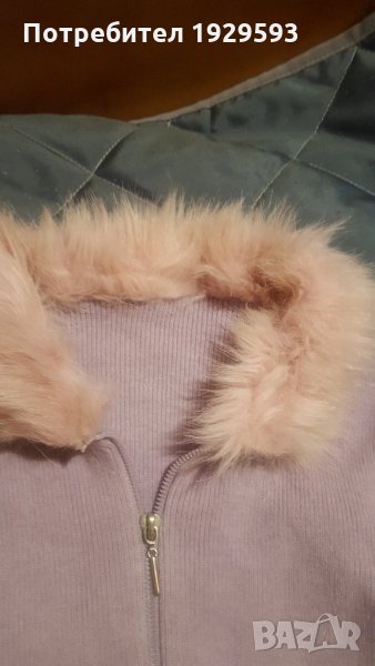 Дамска жилетка с пухена яка, снимка 1