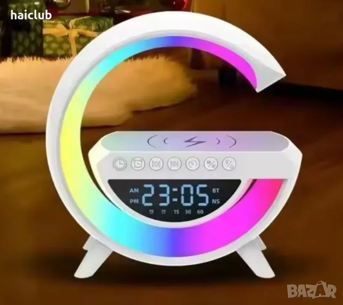 Бзжична Led лампа със зарядно и високоговорител/ Wireless led lamp, снимка 1