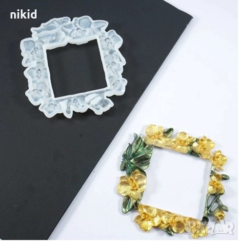 Голяма рамка квадрат от цветя Орхидея силиконов молд форма фондан шоколад смола гипс декор, снимка 1
