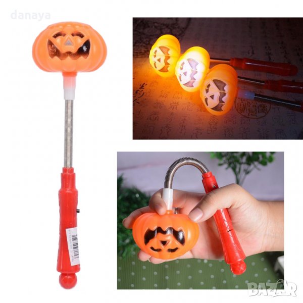 2130 Парти светеща пръчка с пружина Тиква, снимка 1