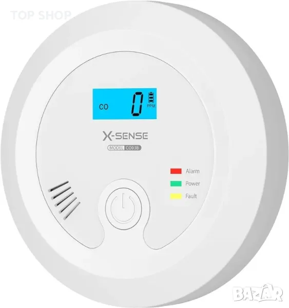 X-Sense CO детектор със сменяема батерия и LCD дисплей, снимка 1