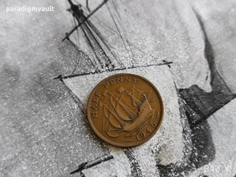 Монета - Великобритания - 1/2 (половин) пени | 1946г., снимка 1