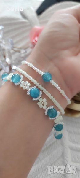 Ръчно изработена тройна гривна "Блясък в тъмнината", снимка 1