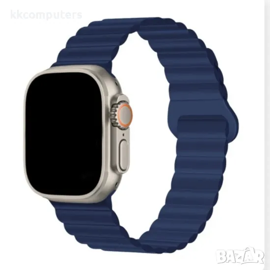 Силиконова каишка bSmart Ocean с магнитно закопчаване, за часовник Apple iWatch 42/44/45/46/49mm, Тъ, снимка 1