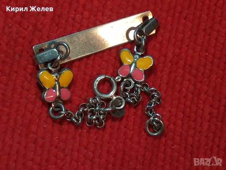 ПРИКАЗНА СРЕБЪРНА АРТ ГРИВНА СРЕБРО 925 с КРАСИВИ ЕМАЙЛИРАНИ СРЕБЪРНИ ПЕПЕРУДКИ 40213, снимка 1