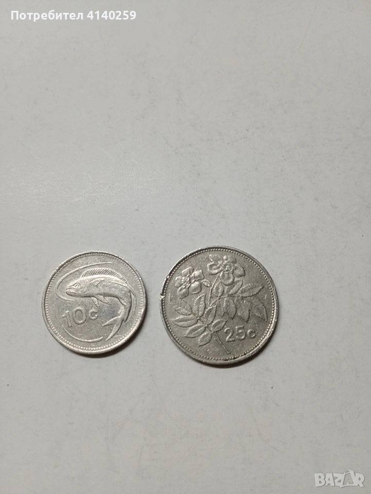 МАЛТА МОНЕТИ 25 ЦЕНТА 1986 Г 10 ЦЕНТА 1986 Г , снимка 1