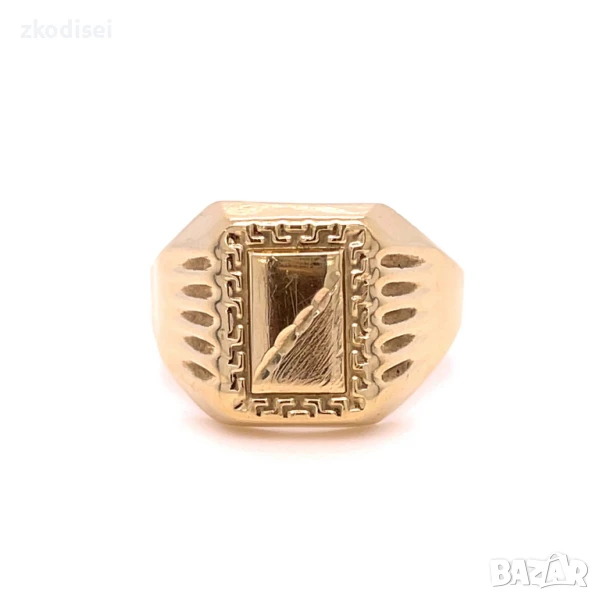 Златен мъжки пръстен 1,85гр. размер:62 14кр. проба:585 модел:33076-1, снимка 1