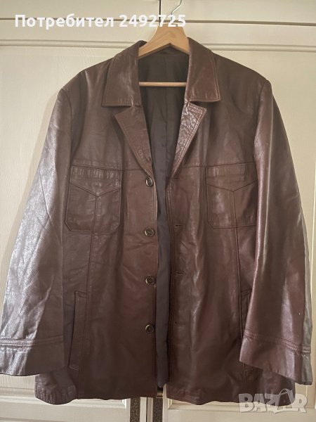 Яке мъжко кожено, размер Л, ГО 120 кафяво, естествена кожа, снимка 1