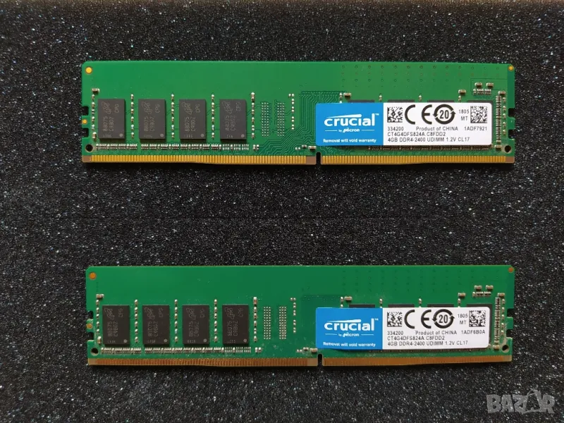 RAM памет / 2x4GB DDR4 2400 mhz Crucial / Настолен компютър / PC / РАМ, снимка 1