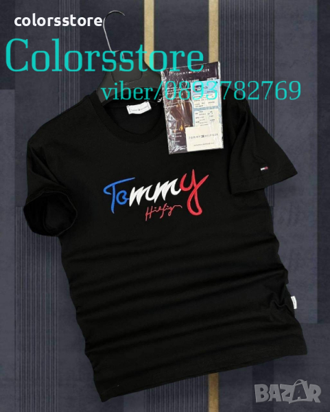 Черна мъжка тениска  Tommy Hilfiger код VL68, снимка 1
