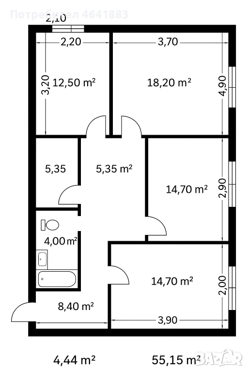 Тристаен апартамент в Кършияка, снимка 1
