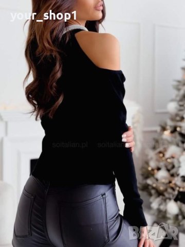 Ефектна дамска блуза рипс 2 цвята , снимка 3 - Блузи с дълъг ръкав и пуловери - 43225537