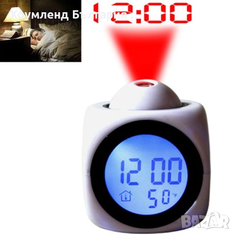Страхотен дигитален LCD часовник и термометър с холограмна прожекция, снимка 5 - Друга електроника - 43198814