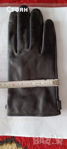 Мъжки кожени ръкавици от естествена кожа със закопчалка, снимка 5 - Ръкавици - 39077351