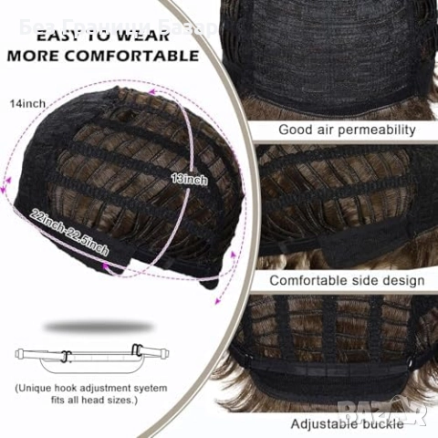 Нова Мъжка перука дълга сива бяла вълнообразна cosplay Хелоуин парти, снимка 7 - Аксесоари за коса - 52939445