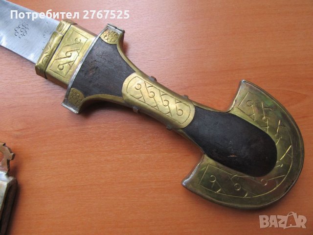 ГОЛЯМА Кумая ханджар джамбия нож османски тип нож за декор възстановки театър, снимка 7 - Антикварни и старинни предмети - 39375167