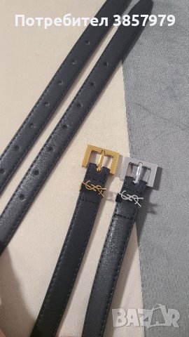 Дамски кожен колан YSL-тънък, снимка 2 - Колани - 43749714