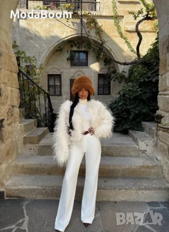 Кафява дамска зимна шапка , снимка 3 - Шапки - 47968361