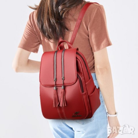 Дамска раница Solana Red, снимка 3 - Раници - 40308456