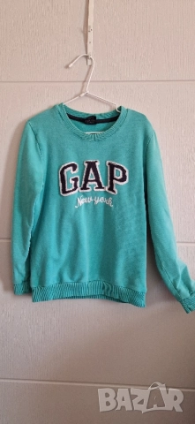 Детска блуза с дълъг ръкав  размер: 128/134 материя: плътен памук цвят: зелена без забележки