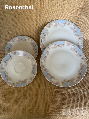 4 бр. Тройни сета -Винтидж сервиз на EPIAG за кафе с десертни чинии, снимка 10 - Сервизи - 32653028