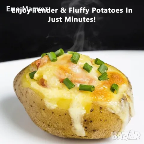Функционален уред за приготвяне на вкусни картофи и други в микровълнова печка, снимка 6 - Други - 48844615