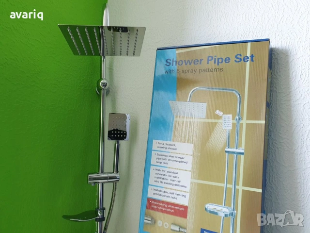 Намален от 99 лв Душ тръбна система БЕЗ СМЕСИТЕЛ. Душ пита и слушалка, снимка 4 - Душове - 53507786