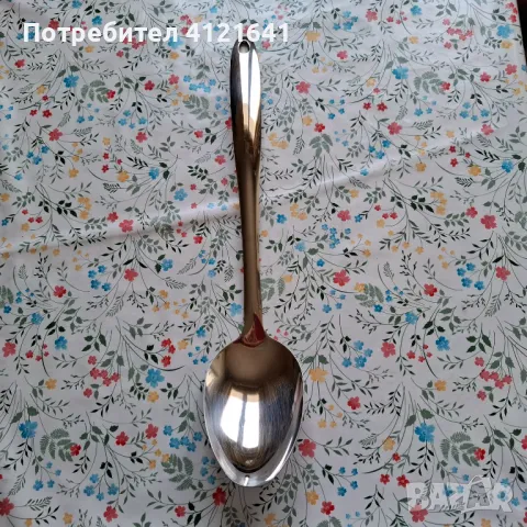 Голяма лъжица за готвене с дължина 35 см, алпака, нова, снимка 3 - Прибори за хранене, готвене и сервиране - 49589311