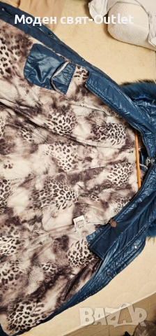 Страхотно яке с гъши пух и естествен косъм-лисица, снимка 3 - Якета - 53279717