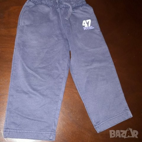 18-24м 92см Панталон тип спортна долница Материя памук Цвят тъмно синьо  Без следи от употреба, снимка 1 - Панталони и долнища за бебе - 26749762