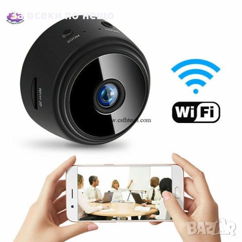 Мини Скрита Камера Smartis А9, Шпионска камера, Wireless, Full HD, Нощно виждане, Черен, снимка 3 - Камери - 37485989