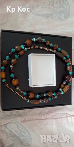 Актуален дървен гердан, снимка 4 - Колиета, медальони, синджири - 39411742