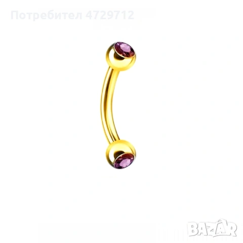 Обици за веждата имитация на злато с цирконий, снимка 5 - Друго оборудване - 53398713