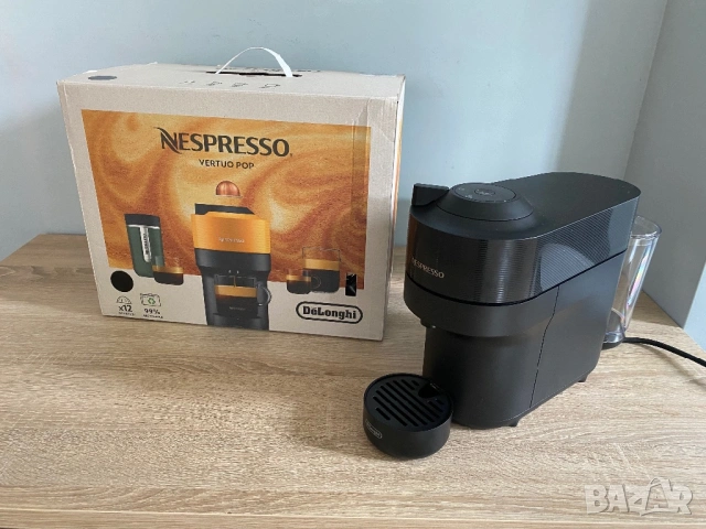 Кафемашина с капсули Nespresso Vertuo Pop Black + 120 Капсули, снимка 2 - Кафемашини - 53493940