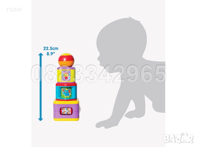 НОВИ! Playgro Активна играчка кубчета КУЛА , снимка 7 - Дрънкалки и чесалки - 33562395